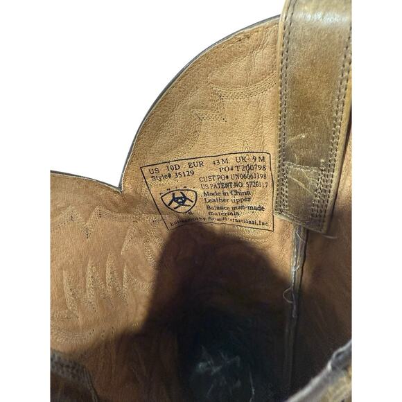 ARIAT Mens 10 D Distressed Western Boots Style #35129 Brown Tan Cowboy Shoe - Picture 6 of 8